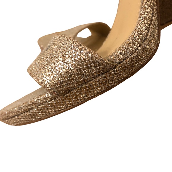 Michael Kors Claudia Gold Glitter Platform Heels Size 9M - Picture 10 of 14